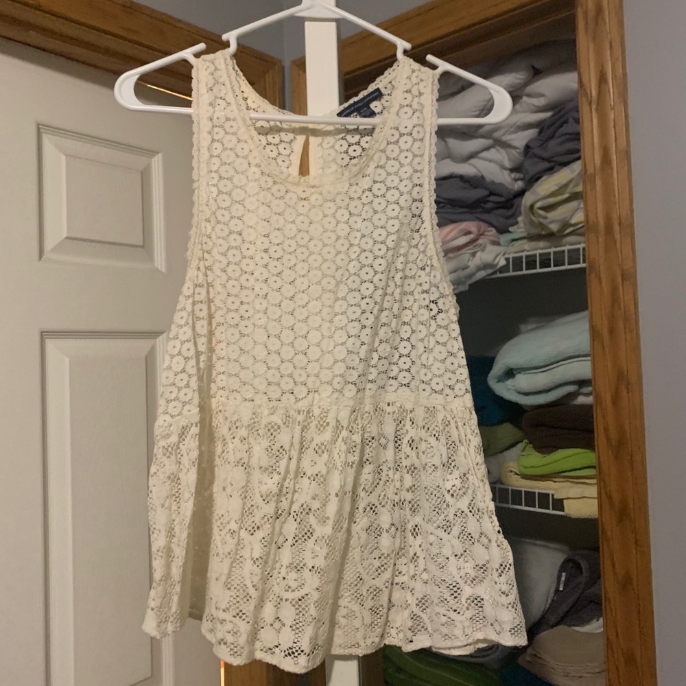 Sheer lace tank top